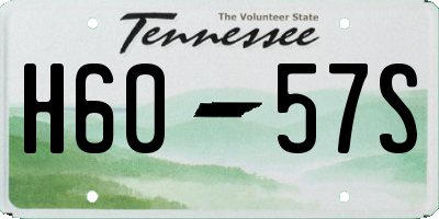 TN license plate H6057S