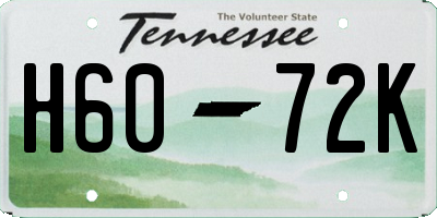 TN license plate H6072K