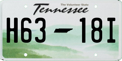 TN license plate H6318I