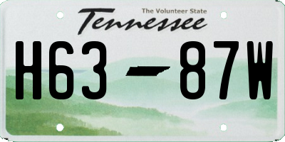 TN license plate H6387W