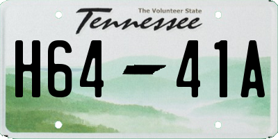 TN license plate H6441A