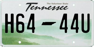 TN license plate H6444U