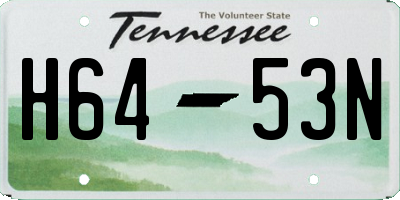 TN license plate H6453N