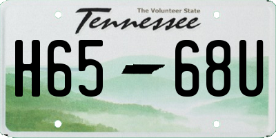 TN license plate H6568U