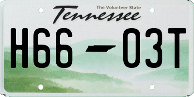TN license plate H6603T