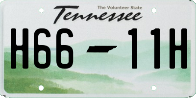 TN license plate H6611H
