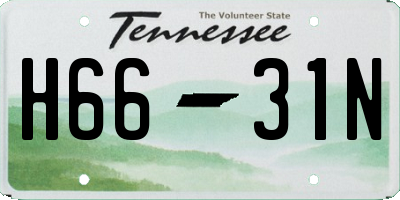 TN license plate H6631N