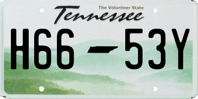 TN license plate H6653Y