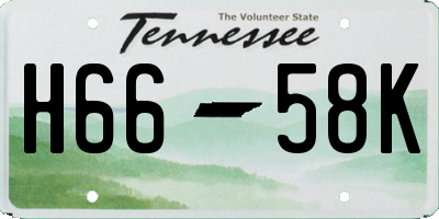 TN license plate H6658K