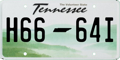 TN license plate H6664I