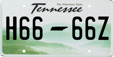 TN license plate H6666Z