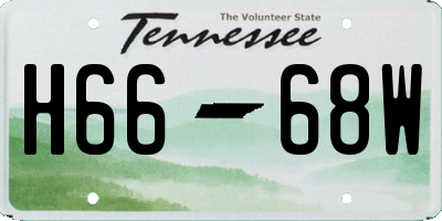 TN license plate H6668W