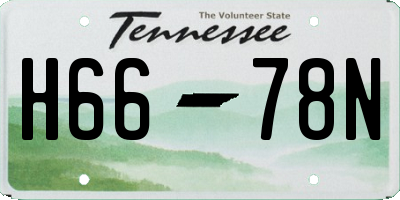 TN license plate H6678N