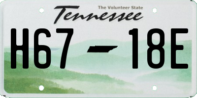 TN license plate H6718E
