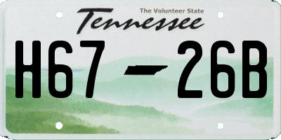 TN license plate H6726B