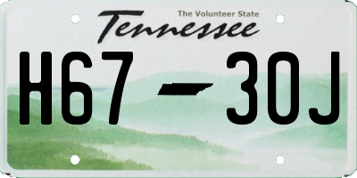 TN license plate H6730J
