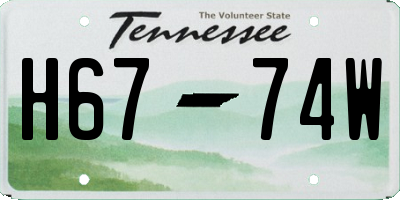 TN license plate H6774W