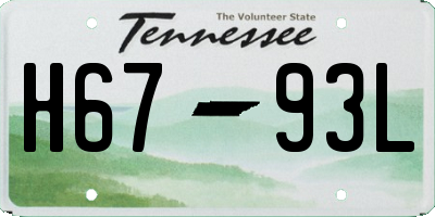 TN license plate H6793L