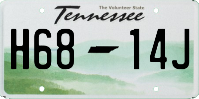 TN license plate H6814J
