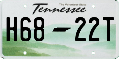 TN license plate H6822T
