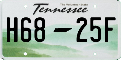 TN license plate H6825F