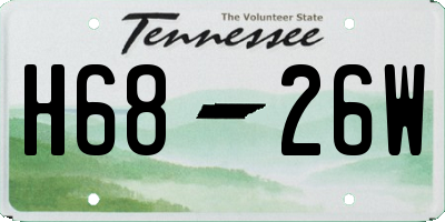 TN license plate H6826W