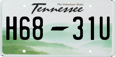 TN license plate H6831U