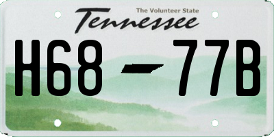 TN license plate H6877B