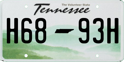TN license plate H6893H