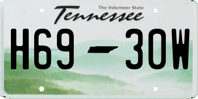 TN license plate H6930W
