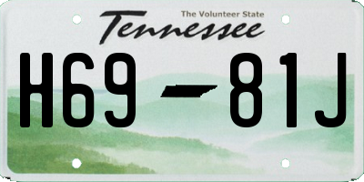 TN license plate H6981J