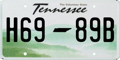 TN license plate H6989B