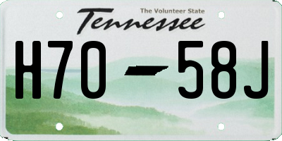 TN license plate H7058J