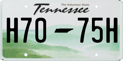 TN license plate H7075H