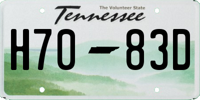 TN license plate H7083D