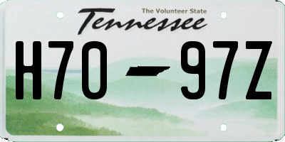 TN license plate H7097Z