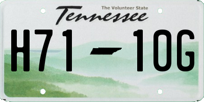 TN license plate H7110G