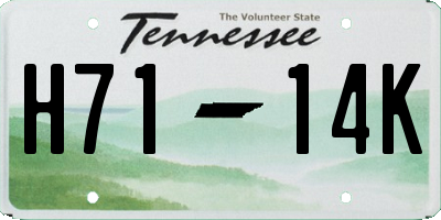 TN license plate H7114K