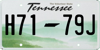 TN license plate H7179J