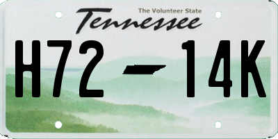 TN license plate H7214K