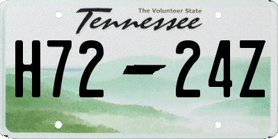 TN license plate H7224Z