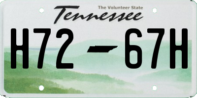 TN license plate H7267H