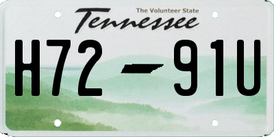 TN license plate H7291U
