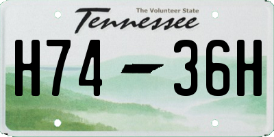TN license plate H7436H