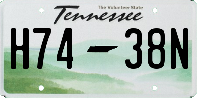 TN license plate H7438N