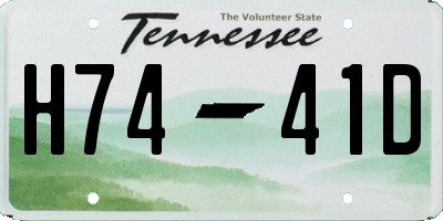 TN license plate H7441D
