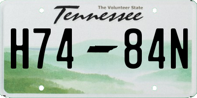 TN license plate H7484N