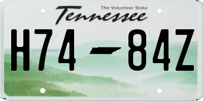 TN license plate H7484Z