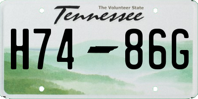 TN license plate H7486G