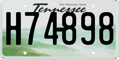 TN license plate H74898